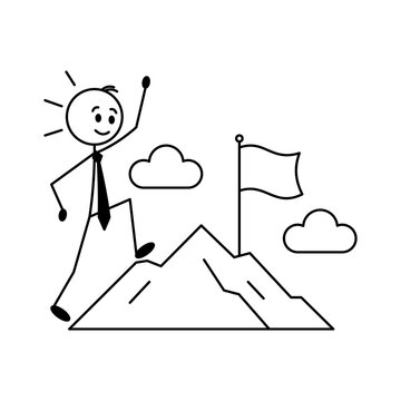 Stickman Motivation Success Vector Illustration