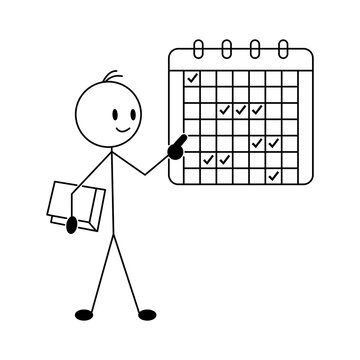 Stickman Study Discipline Vector Illustration