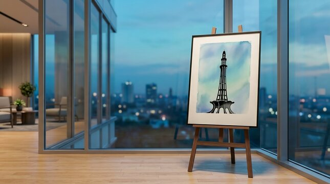 Pakistan Flag with Eiffel Tower Artwork