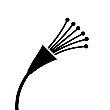 Black fiber optic cable icon