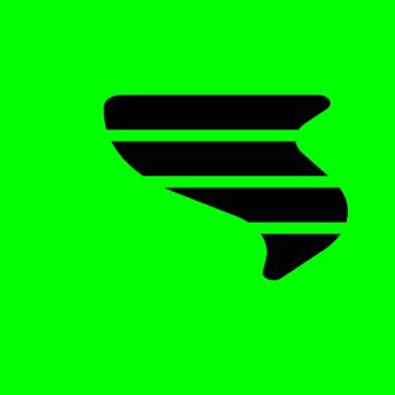 Black Tornado Twister Icon Animation on Green Screen Chroma Key Background