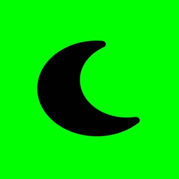 Crescent Moon Weather Icon on Green Screen Chroma Key Animation