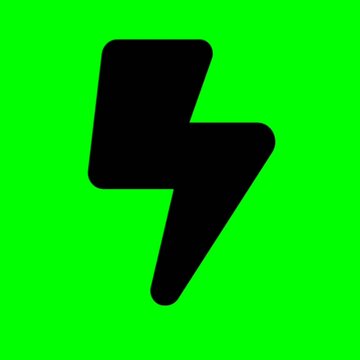Lightning Bolt Weather Icon Animation on Green Screen Chroma Key Background Loop