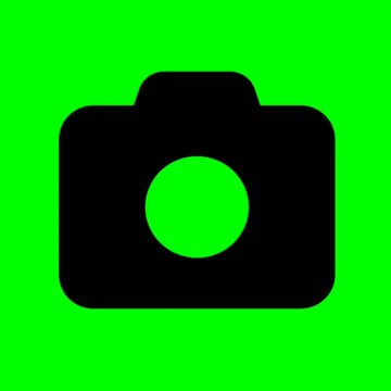 Camera Icon Animation on Green Screen Chroma Key Background Loop for Video Editing