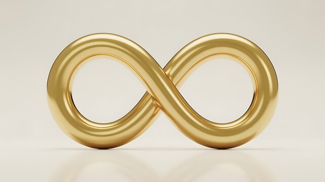 Shiny golden infinity symbol loop sign