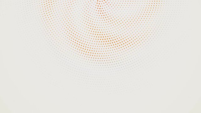 Abstract orange circle halftone pattern with dots on a light grey background