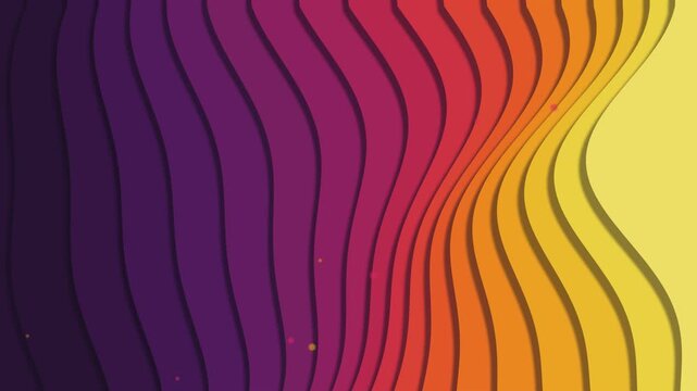 Abstract background with colorful wavy paper cut layers in purple orange and yellow gradient style