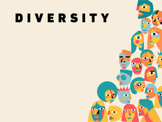 Fototapeta premium United in Diversity: A set of diverse illustrated people forming a team