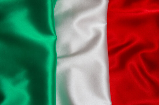 Italy Flag silk fabric background