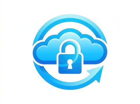 Cloud document platform icon and secure digital workflow elements for modern business