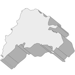 3D map dimension - continent North America country Dominican Republic © badrpost