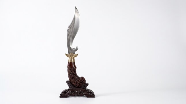 Traditional Sundanese Kujang Close Up with Forged Steel Blade