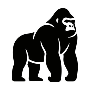 gorilla standing silhouette glyph icon