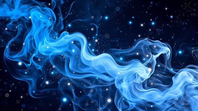 Cosmic nebula with glowing particles
