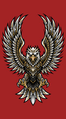 Fototapeta premium Eagle mascot, bird vector, hawk logo
