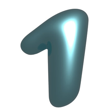 Glossy teal-cyan 3D droplet is floating on transparent background showing bright specular highlight