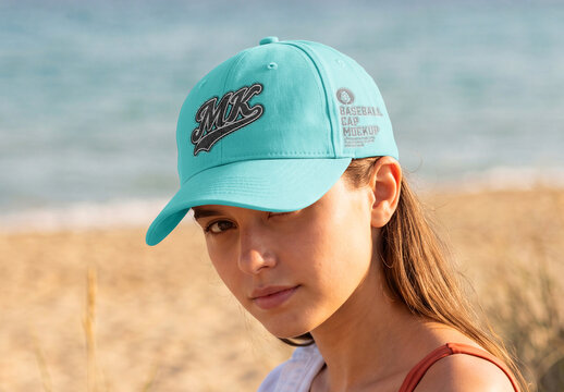 Baseball Cap Beach Lifestyle Mockup