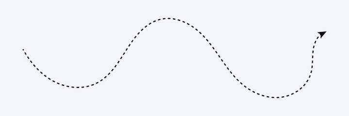 Long dotted arrow icon pointing down in flat style on white isolated background. EPS 10 . vector Illustration.  © Micro  Vector Market