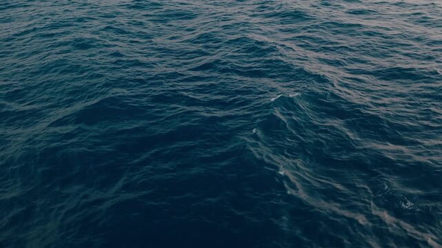 Close Aerial View of Blue Ionian Sea Waves Corfu Greece