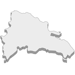 3D map dimension - continent North America country Dominican Republic © badrpost