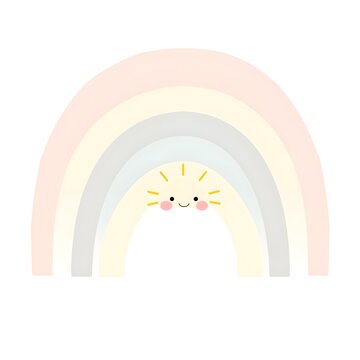 cute sun and rainbow illustration