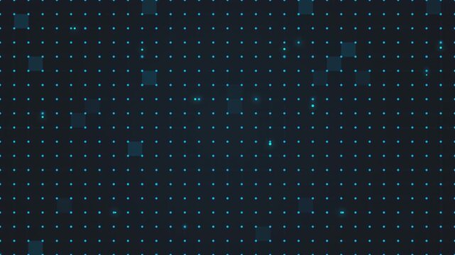 Abstract dark background with blue glowing geometric diamond shapes and grid pattern