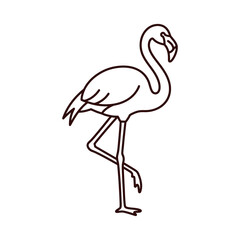 Obraz premium Minimalist Flamingo Outline Drawing, Elegant Bird Icon, Simple Line Art
