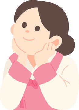 한복을 입고 있는 여자 