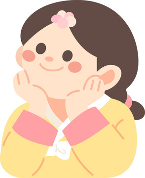 한복을 입고 있는 소녀 