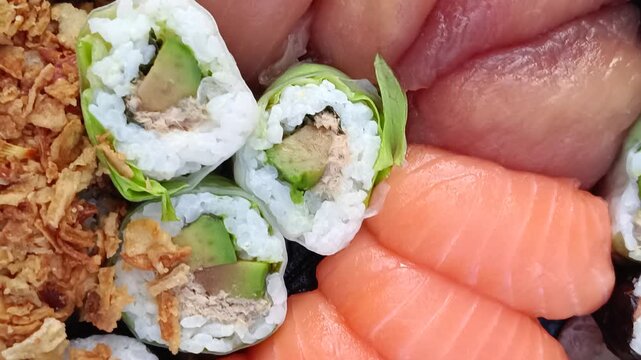 Assortiment de sushis et sashimis