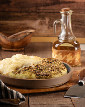 Famous Palestinian food cheese zatar manakish