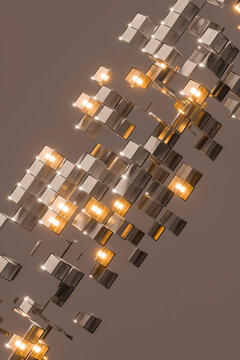3D Golden Cubes Energy Data Network