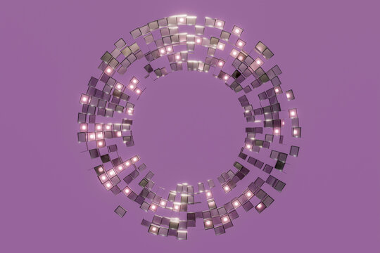 3D Circular Cubes Virtual Interface Portal
