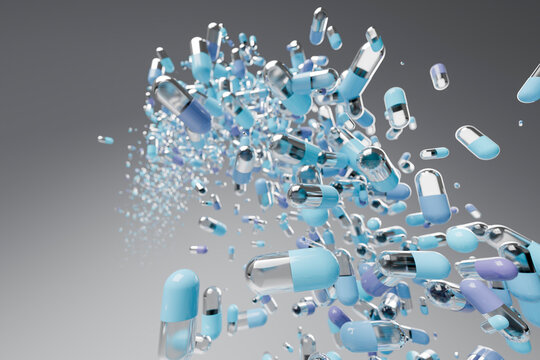 3D Floating Capsules Pharmaceutical Data Stream