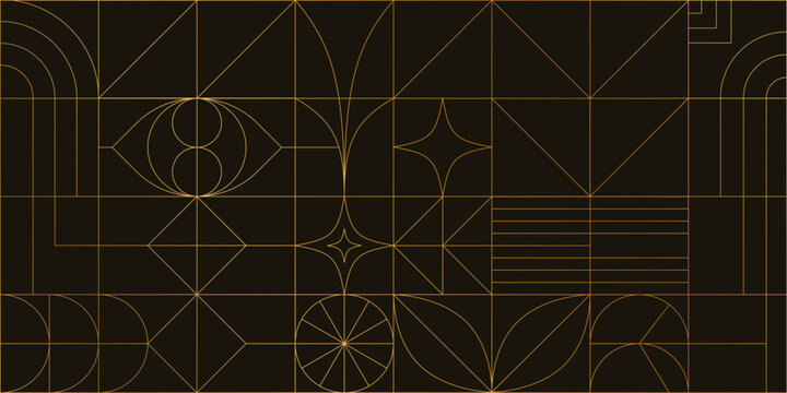 Luxury geometric gold line art and art deco background vector. Abstract geometric frame and elegant art nouveau with delicate. Illustration design for invitation, banner, vip, interior, decoration.