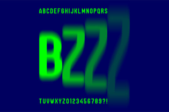 BZZZ Blurred Font | Distorted Alphabet & Numbers Design

