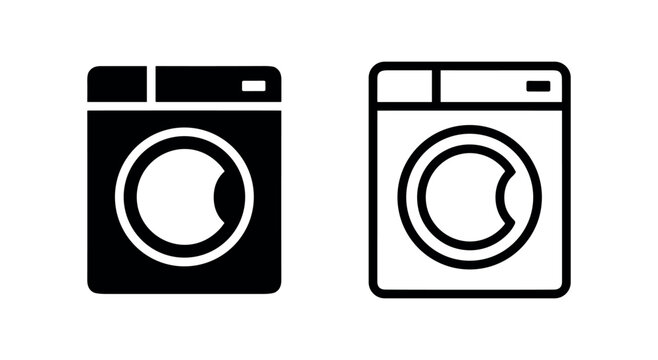 Washing Machine Icon - Laundry, Household Appliance, and Cleaning Symbol
