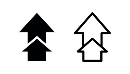 Fototapeta premium Double up arrow growth and progress icons