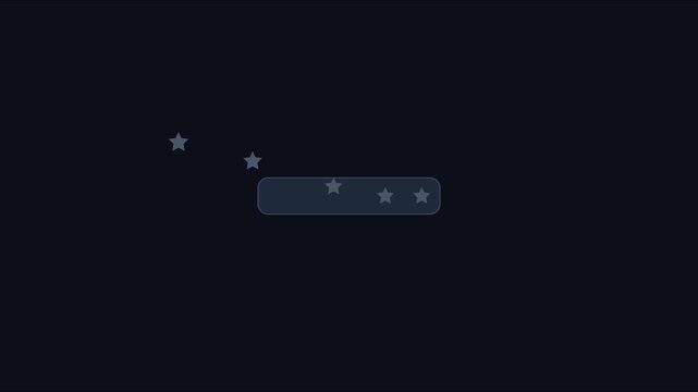 Five star rating animation with glowing stars and input field for customer feedback and review ui 4k
