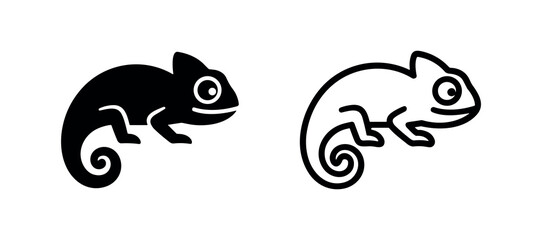 Obraz premium Chameleon icon vector. Adaptability, disguise, and animal symbol.