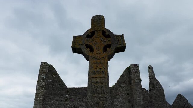 Ruined monastic settlement Clonmacnoise, County Offaly, Ireland