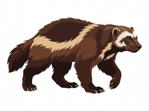 Wolverine Vector Illustration Wild Animal Wildlife Predator Icon
