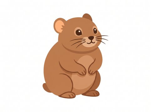 Cute Rock Hyrax Vector Illustration Hyrax Pika Wild Animal Icon
