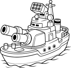 Naval patrol boat illustration © Nugroho