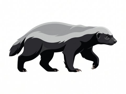 Honey Badger Vector Illustration Honey Badger Wild Animal Predator Icon
