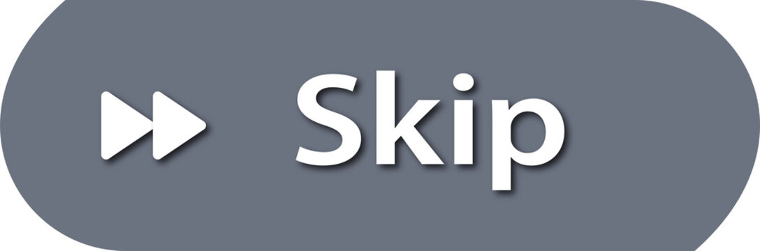 Skip button with fast forward icon. UI element for media player or video navigation Transparent Background PNG
