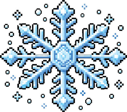 Elegant blue snowflake illustration isolated on white background winter holiday decorative icon