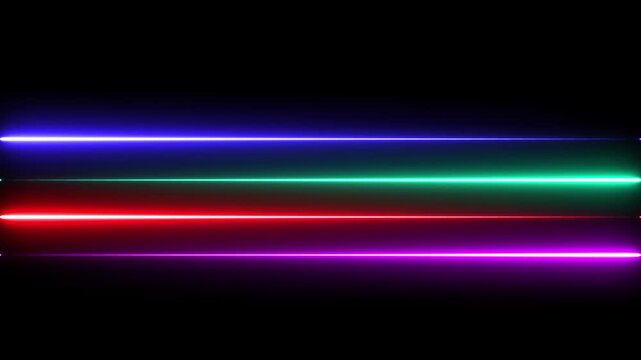 Abstract light neon frame on black background. laser show looped animation .