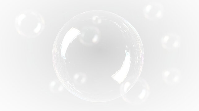 Crystal soap bubble png with floating glass texture, iridescent glow reflection, smooth liquid surface and isolated background style.