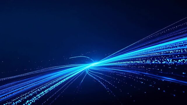 Blue light streaks in dark space